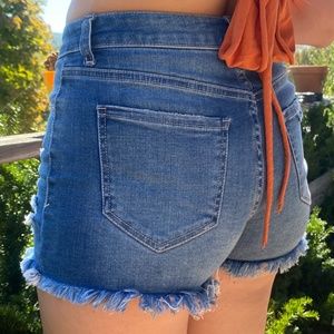 Cello Women's Cotton Denim Jean Shorts Short Booty Ripped Frayed Medium Hot Cute